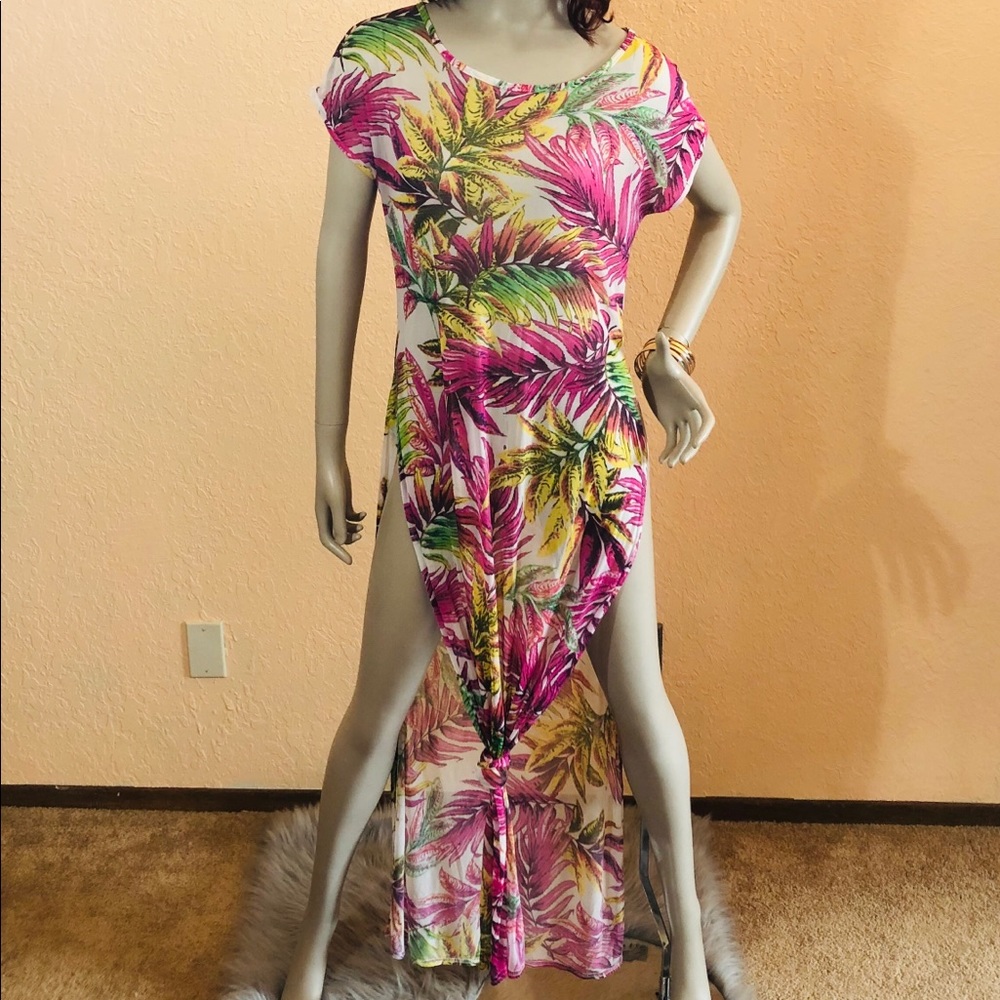 Boohoo Sheer Swimsuit coverup flower 🌸 🌺 size 8
